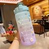 Handheld Colorful Water Bottle with Straw Colorful Water Plastic Bottle  School Supplies