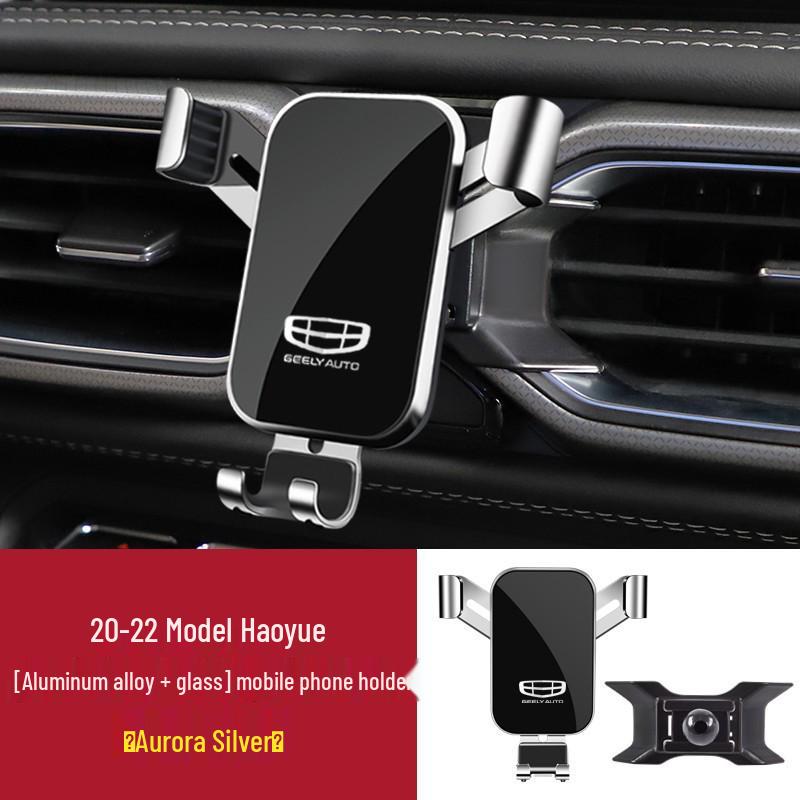 Compatible Phone Holder for Geely: Xingrui, ICON, Binrui, COOL, Binyue, Jiaji S, Xingyue L, Haoyue Aurora Silver