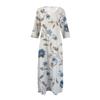Abiti Da Donna Tunichetta Stampa Vintage Con Cintura Abito Midi Estivo Casual Manica 3/4