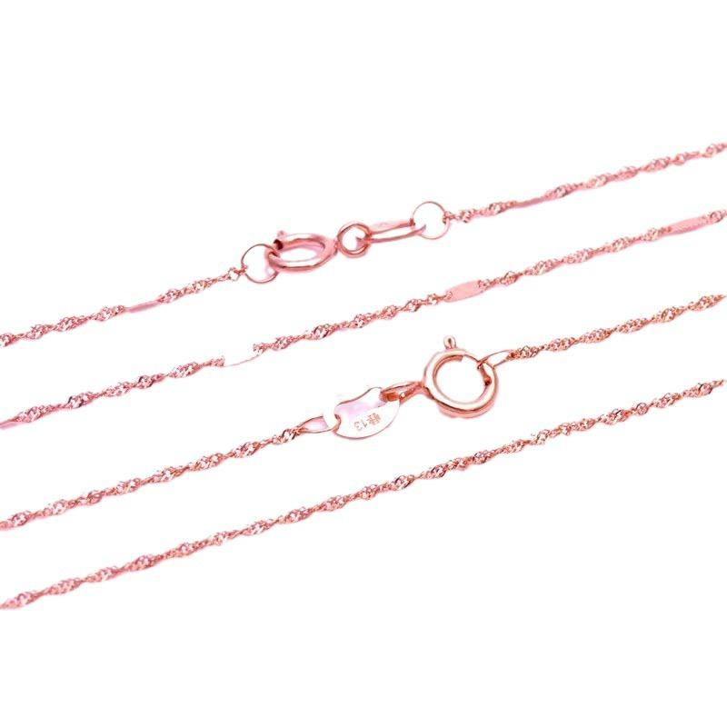 Exquisite Pure Russian Purple Gold Color Gold Plated Rose Gold New Water Ripple Sequined Neck Chain Ethnic Style Collarbone Chain