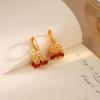 Korean Zirconia Tassel Ear Cuffs: Fashionable Red Luxury Earrings for Women