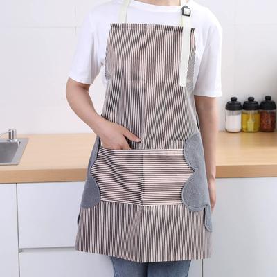 Apron Erasable Hand Kitchen Waterproof Oxford Cloth Striped Japanese Style Bib for Home Cleaning Accessories