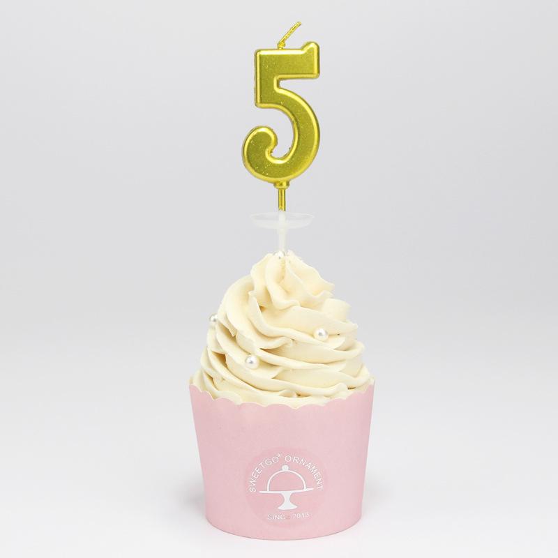 Gold Number Candles (0–9) – Multi-color Smokeless Birthday Set in PVC Box.