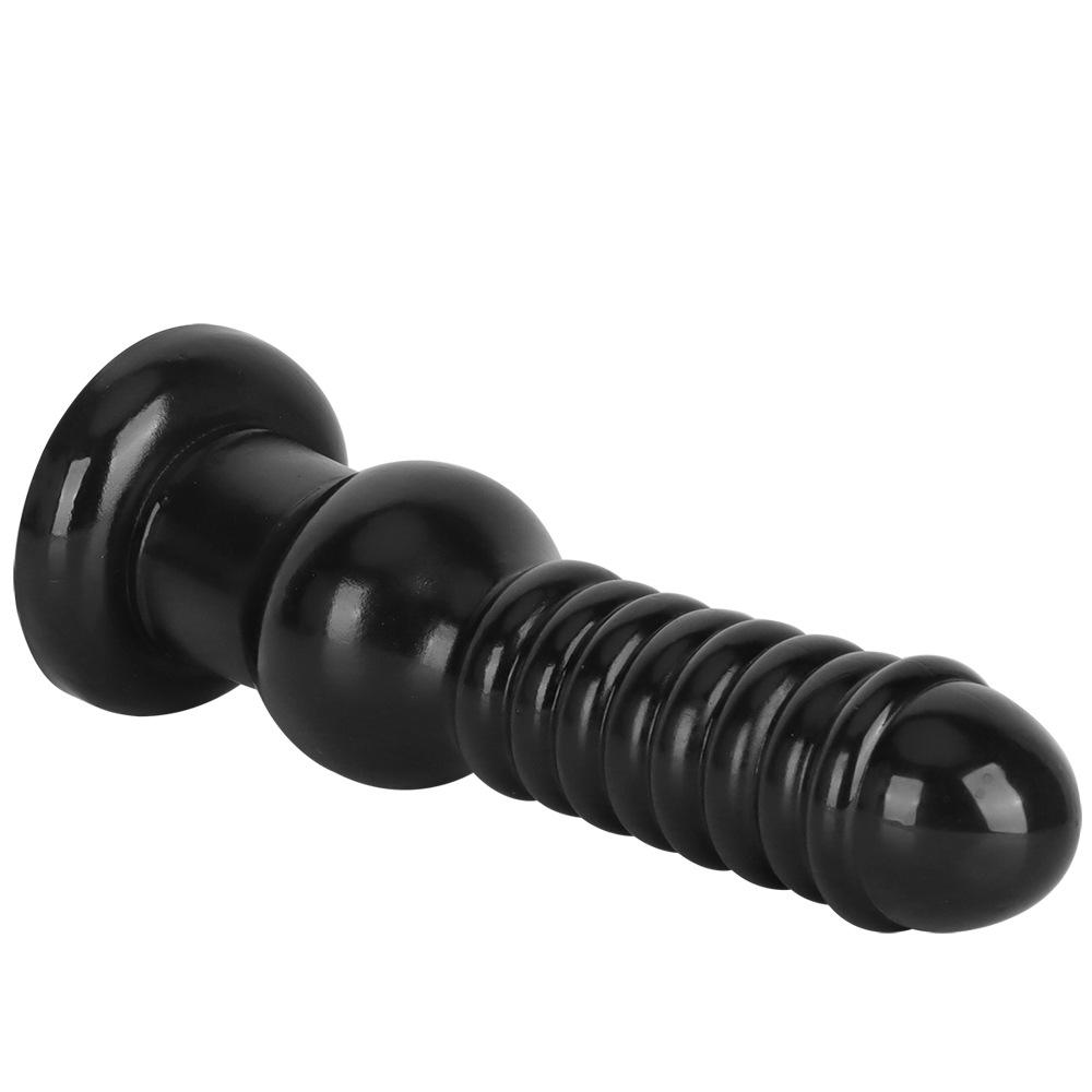 24.5cm Black PVC Beaded Dildo Masturbator Butt Plug Anal Dilator Sex Toy Realistic Dick Big Penis