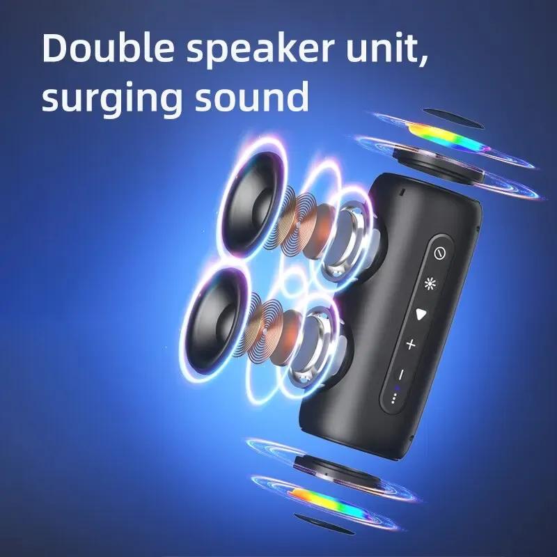 20W Wireless Bluetooth Speaker EBS608 Hifi Boombox Bluetooth 5.3 Powerful Bass RGB LED Light TF Card USB disk Play Long Playback Time for Music