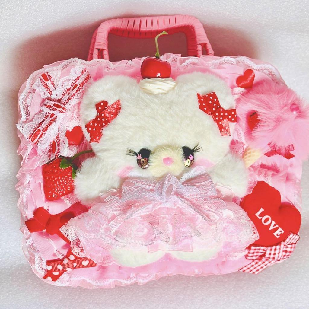 [USED] Lily Ribbon Bear Artist Wool Teddy Bear Handmade Plush Toy