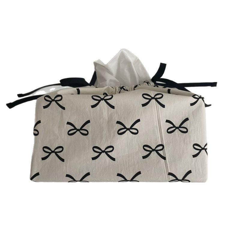 Bow Tie, Drawstring Bag, Drawstring Pocket, Large Capacity, Storage Bag, Home Decoration, Fabric Tissue Box