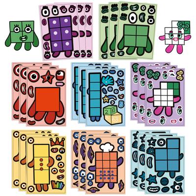Spielzeug Puzzle Aufkleber Tetris Gesicht Gestalten Aufkleber DIY Bastelartikel Wasserdicht Wiederverwendbare Aufkleber