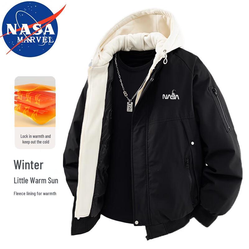 NASA MARVEL Men's Hooded Waterproof Thermal Padded Jacket