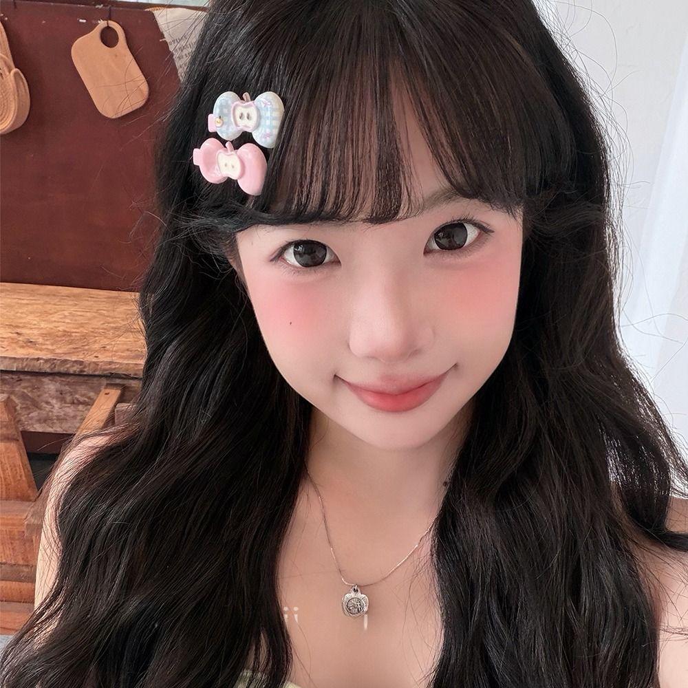 Bowknot Bow Hair Clip Plaid Pattern Girl's Hair Clip  for Girls Daily Hair Styling