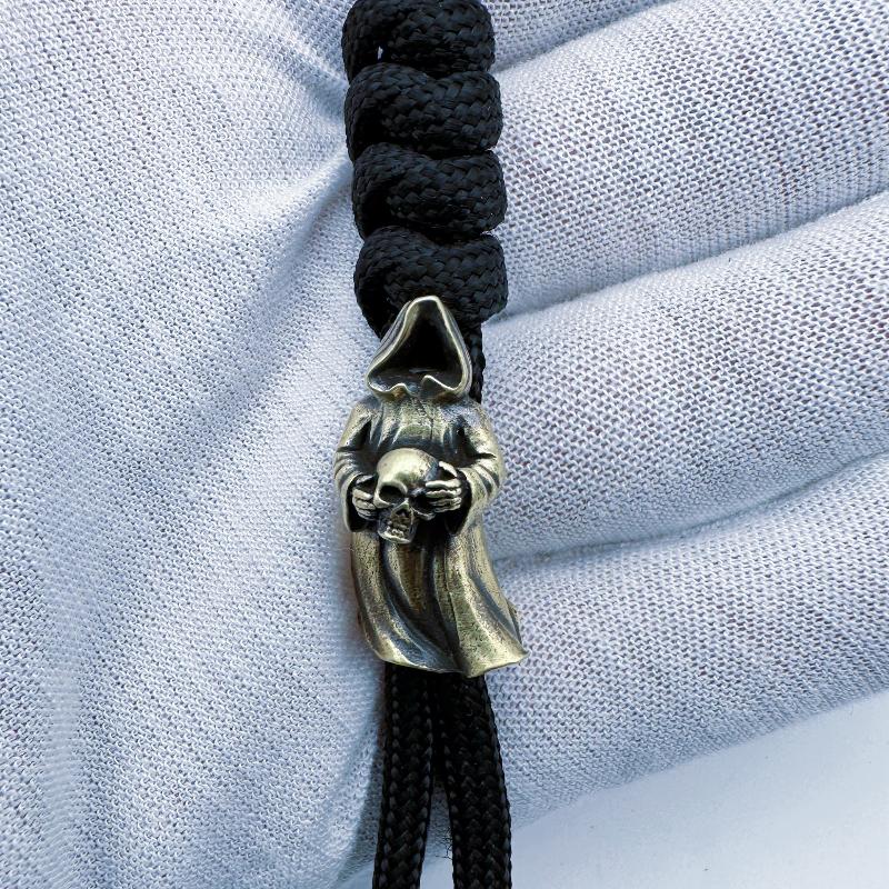 1Pcs Umbrella Rope Bracelets Accessory Undead Skull Brass Knife Beads Edc Outdoor Diy Paracord Handmade Woven Lanyard Pendant