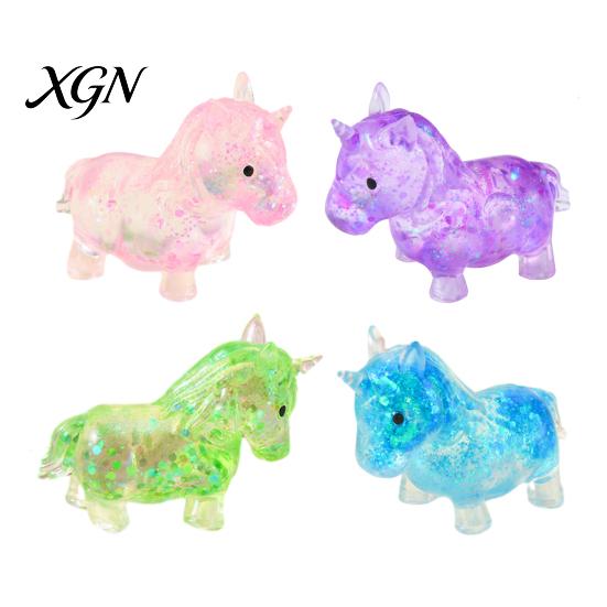 Squeeze Fidget Toy Mini Horse Stress Relief Clear Glitter Anxiety Sugar Ball Sensory Decompression Party Favors Portable