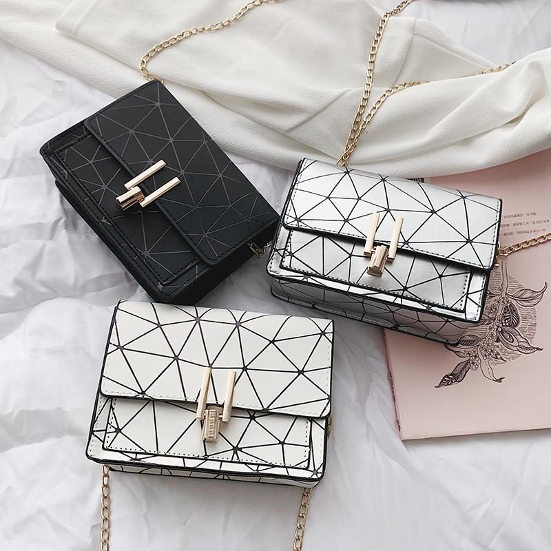 Street Style Mini Pu Shoulder Bag For Women With Chain Strap And Lock Closure