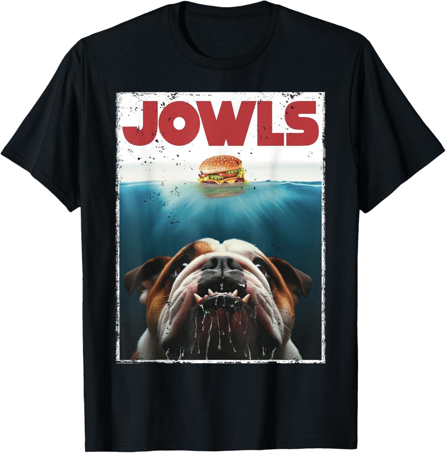 Funny English Bulldog Jowls Burger Bully_ Dog Mom_ Dog Dad Gift Unisex T-Shirt S