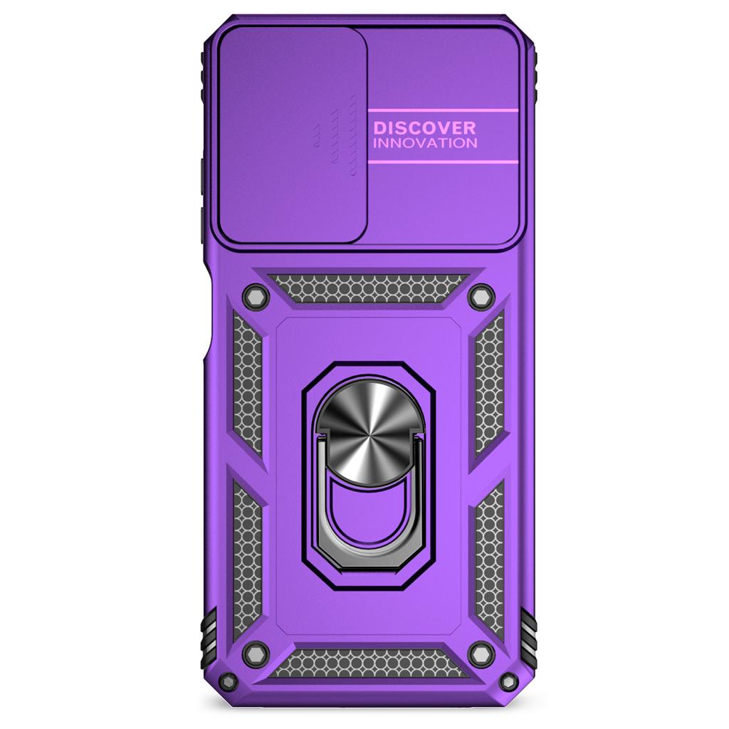 Stoßfeste Rüstungshülle für Samsung Galaxy A05S A05, magnetischer Auto-Ring-Halter, Ständer, Rückseite, Schiebelinsenabdeckung für Galaxy A04S, A04, Schutzhüllen