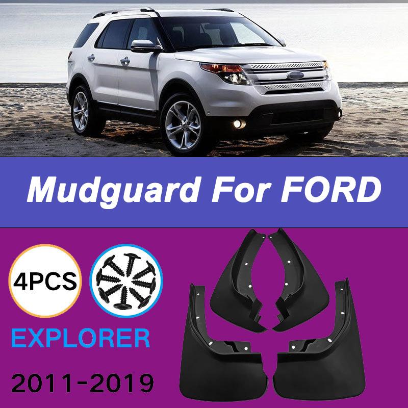 For FORD Explorer 2011- Automotive Tire Mudguard Waterproof Prevent Mud Splashing Car Mud Flaps Fender Trim 4pcs Accessories
