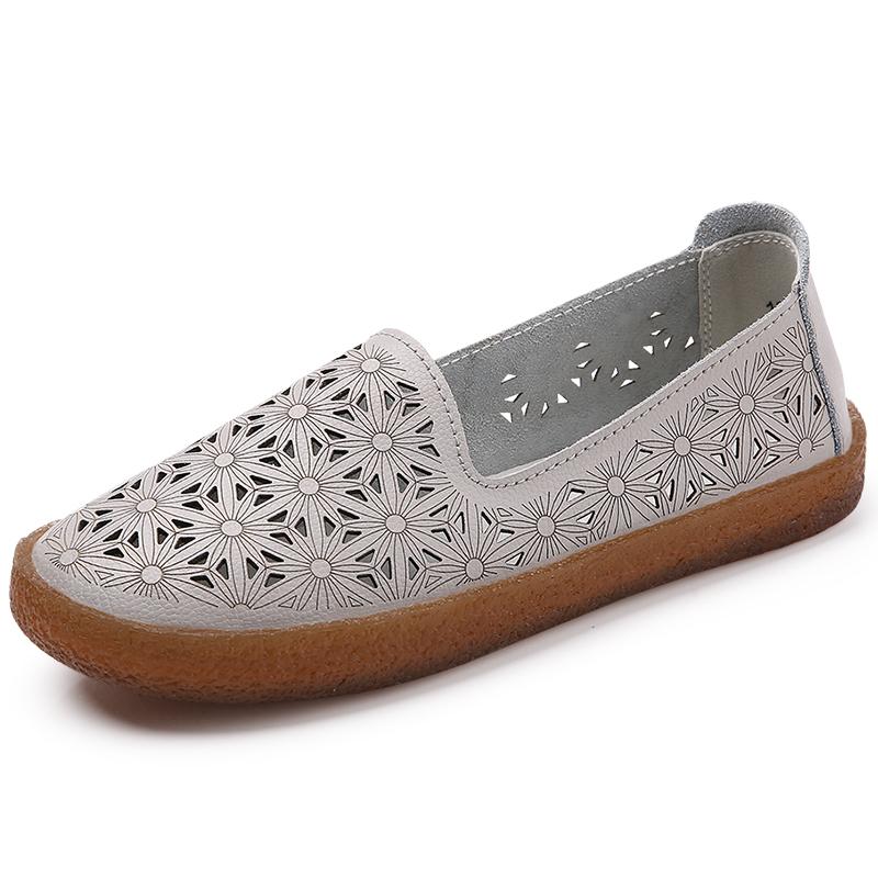 Fashion Fashion Women's Single Strap Set Comfortable Soft Soled Outdoor Hiking Daily Hollow Breathable Casual Flat Shoes Large Size