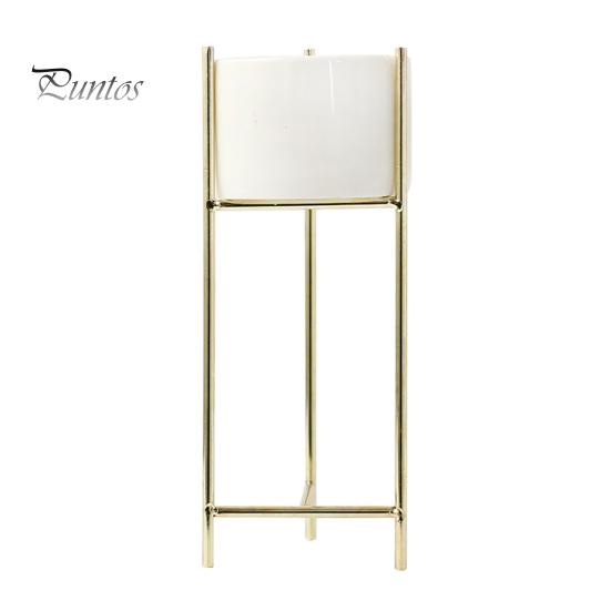 

1 комплект цветочного горшка, стильная железная рамка, подставка для цветов, элегантный керамический цветочный горшок для украшения комнаты, домашнего офиса A