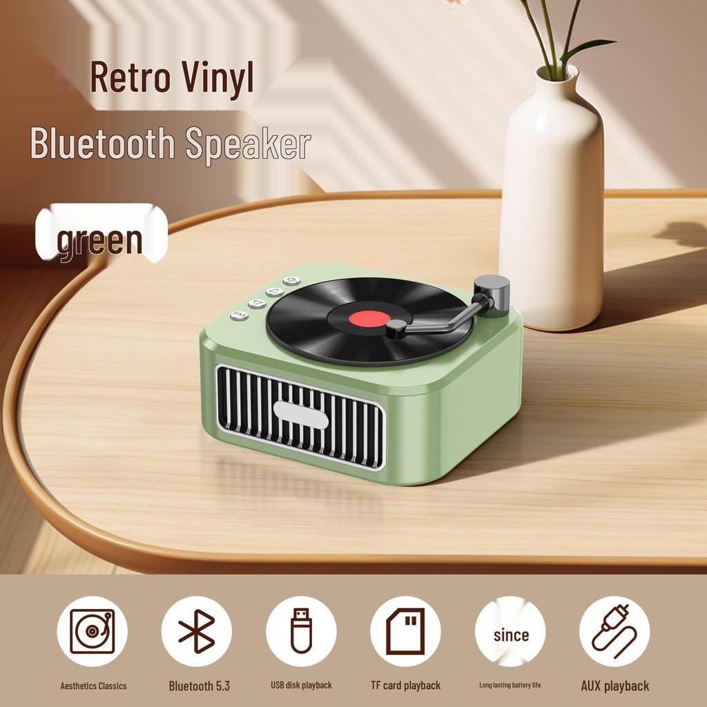 Retro bezdrátový Bluetooth reproduktor s USB a slotem pro kartu – přenosný venkovní mini mini pro notebook a domácí karaoke.