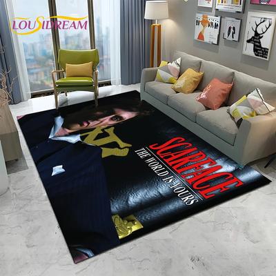Scarface 3D Covor Clasic Film Tony pentru Casă Sufragerie Dormitor Canapea Preș de Ușă Decor, Covor pentru Zona de Joacă Copii Covor Antiderapant