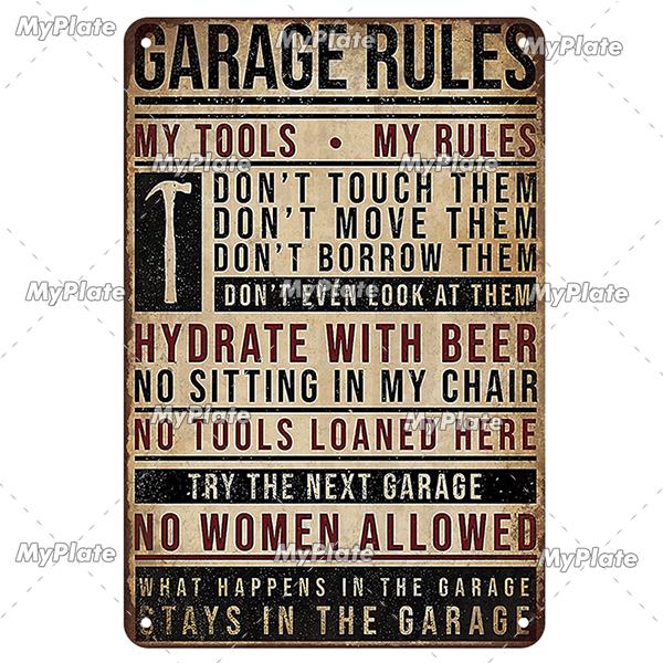 My Garage Metal Sign Vintage Mechanic Tin Sign Man Cave Decoration Wall Decor For Bar Plaque Home Decor Tool Poster