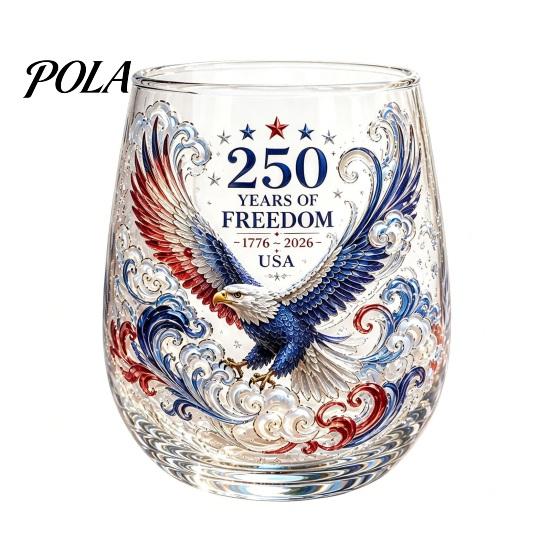 Non-slip Curved Glass Cup, Egg Shape Clear Lead-Free Crystal Enamel Painted Golden Rim Elegant Gilded Vintage Drinking Tumbler, Large Capacity