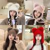 Style Knit Hat For Women With Plush Bear Ears Warm Winter Beanie For Casual Fashion