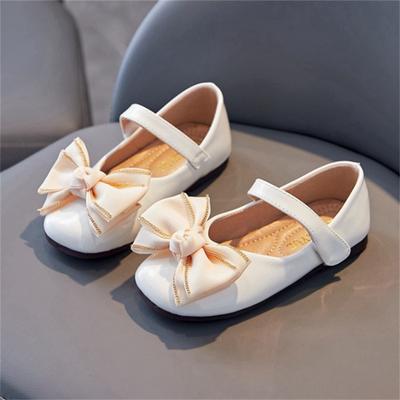 Newest Girls Bow Princess Leather Shoes Baby Toddler Flats Breathable Casual Children Performance Party Kids Dance Shoes C