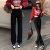 Fashion High-waisted Straight-leg Pants Women's Autumn and Winter 2025 Korean Version Slim and Thin Versatile Black Wide-leg Jeans Tide