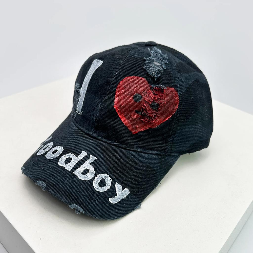 Baseball Letterings Alphabet Goodboy Printed Style Broken Women  Men For Neutral Gender Fresh Caps Peaked Hats Breathable Camo Sunshade Versatile