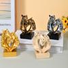Couples Horse Figurines Horses Head Statue Paperweight Animal Sculptures Ornament for Home Office Desktop Decorations