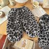 In Stock: Children's Leopard Print Flannel Home Suit, Winter 2025