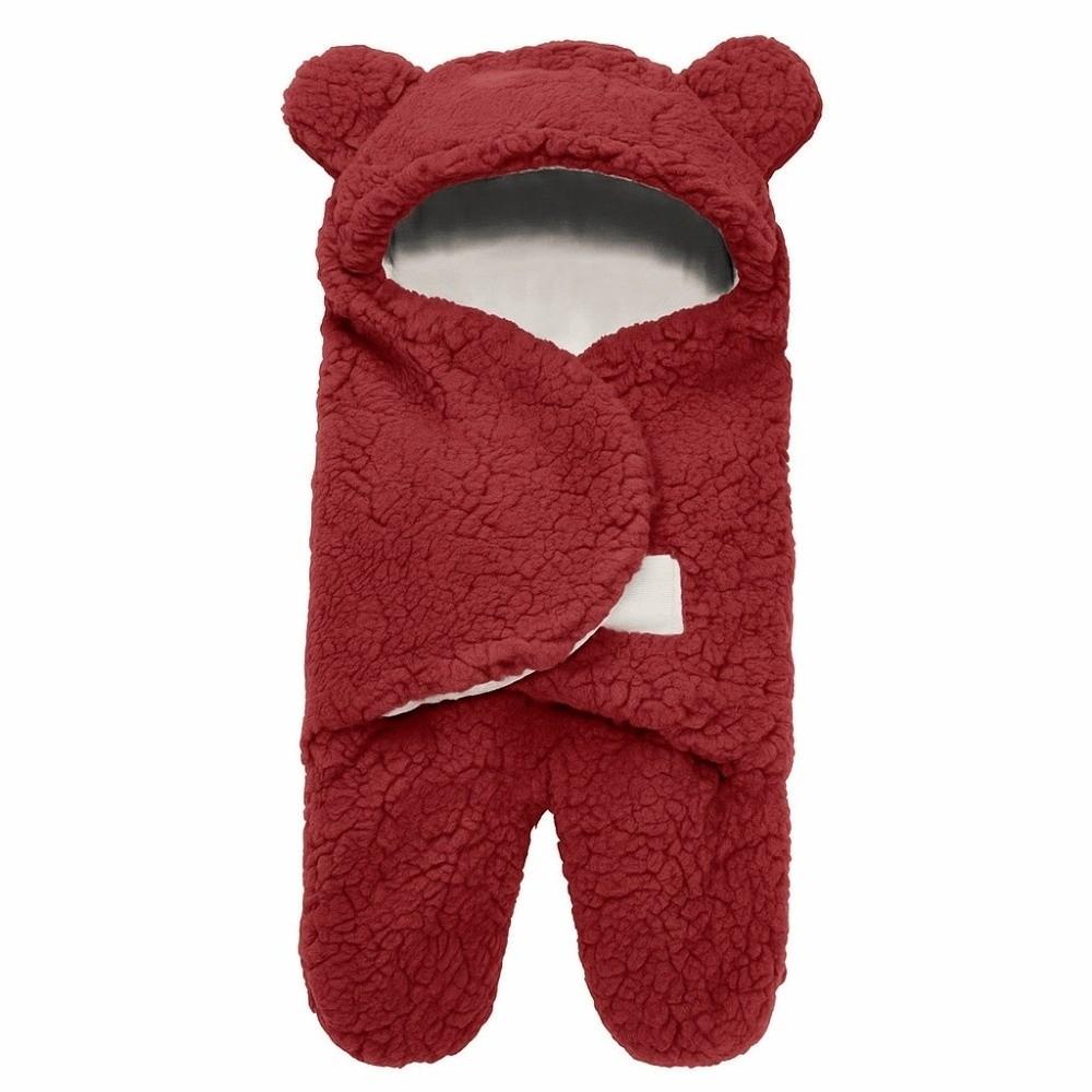 Warm Newborn Swaddle Wrap Imitation Berber Fleece Baby Blanket  Head Neck Protector