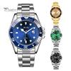 Quartz Watch Men Accurate Round Dial 30m Waterproof Auto Date Shock Resistant Male Chronograph Stainless Steel Strap Wristwatch Automatic Clock