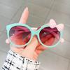 Adorable Color Block With Bow Decor Large Frame Sunglasses Teens Boys Girls Outdoor Party Vacation Travel Kids Eyewear