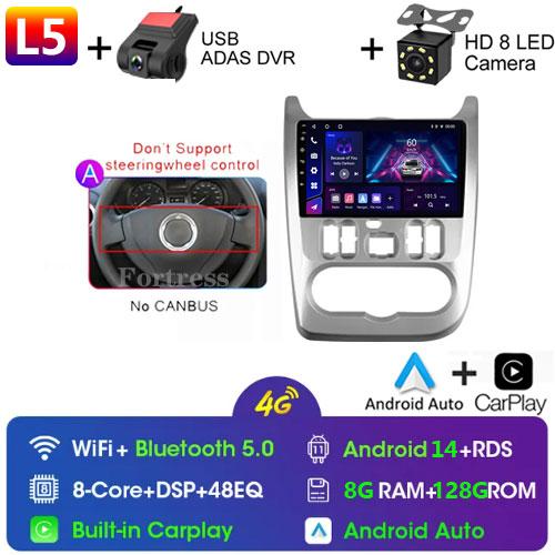 Android 13 2 din Radio Car Multimedia autoradio Pentru Renault Logan 1 Sandero 2009-2015 Dacia Duster Carplay 4G GPS 2din fără DVD