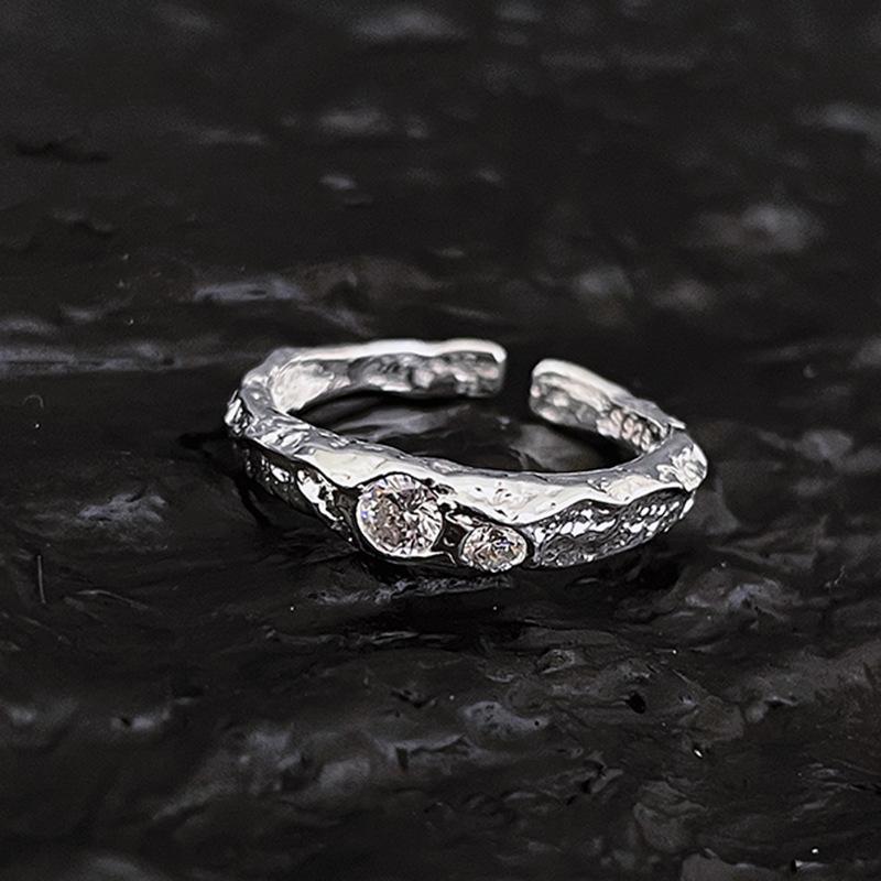 Beautifully Crafted Adjustable Copper Ring For Women With Zircon And Geometric Style