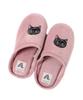[Bleu Bleuet] Bleu Bleuet Cat Embroidered Room Shoes/Slippers (Black Cat, Japanese Shoe Size, Adult, Numeric, 2_e, 24.0 Cm)
