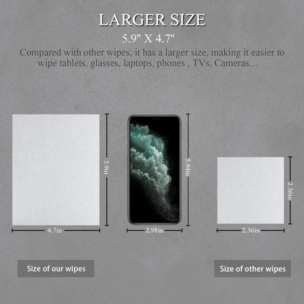 Monitor Wipes, Pre-Moistened Computer Screen Wipes for Electronics, Computer Monitor Cleaning Wipes for Eyeglasses, Tablets, Camera Lenses, Laptop,