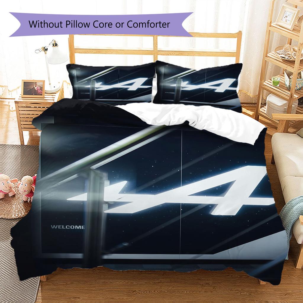 Alpine F1 Pattern Bedding,Quilt Set Quilt Cover Pillowcase Home Birthday Gift(1 * Duvet Cover + 2 * Pillowcase, Without Core)