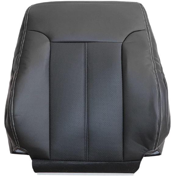 Driver Side Bottom & Top Lean Back Seat Covers Replacement Leather Black Compatible with Ford F250 F350 F450 F550 Lariat 2011 2012 2013 2014 2015