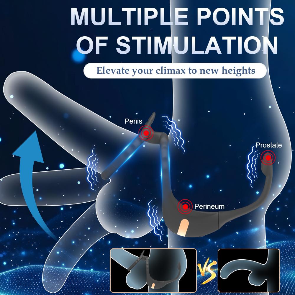 Cock Penis Rings Vibrator APP Control Plug Anal Butt Stimulator Delayed Ejaculation Vibrating 9 Mode Sex Toy For Men Couple