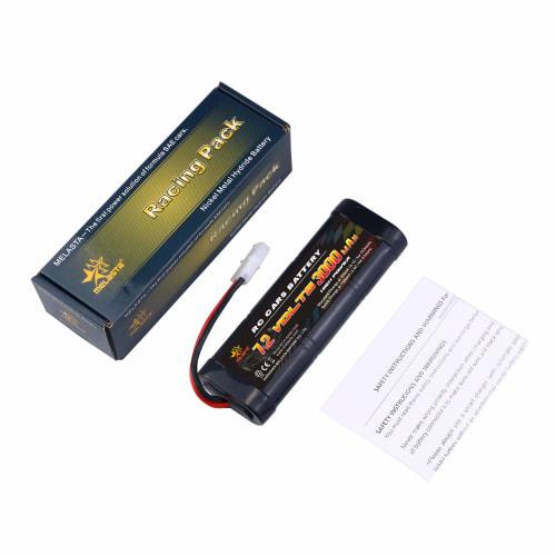 melasta 7.2V 3000mAh Ni-MH High-Power 6-Cell Battery Pack with Tamiya Compatible Discharge Connector for RC Racing Cars, Boats, Trucks, Airplanes, and