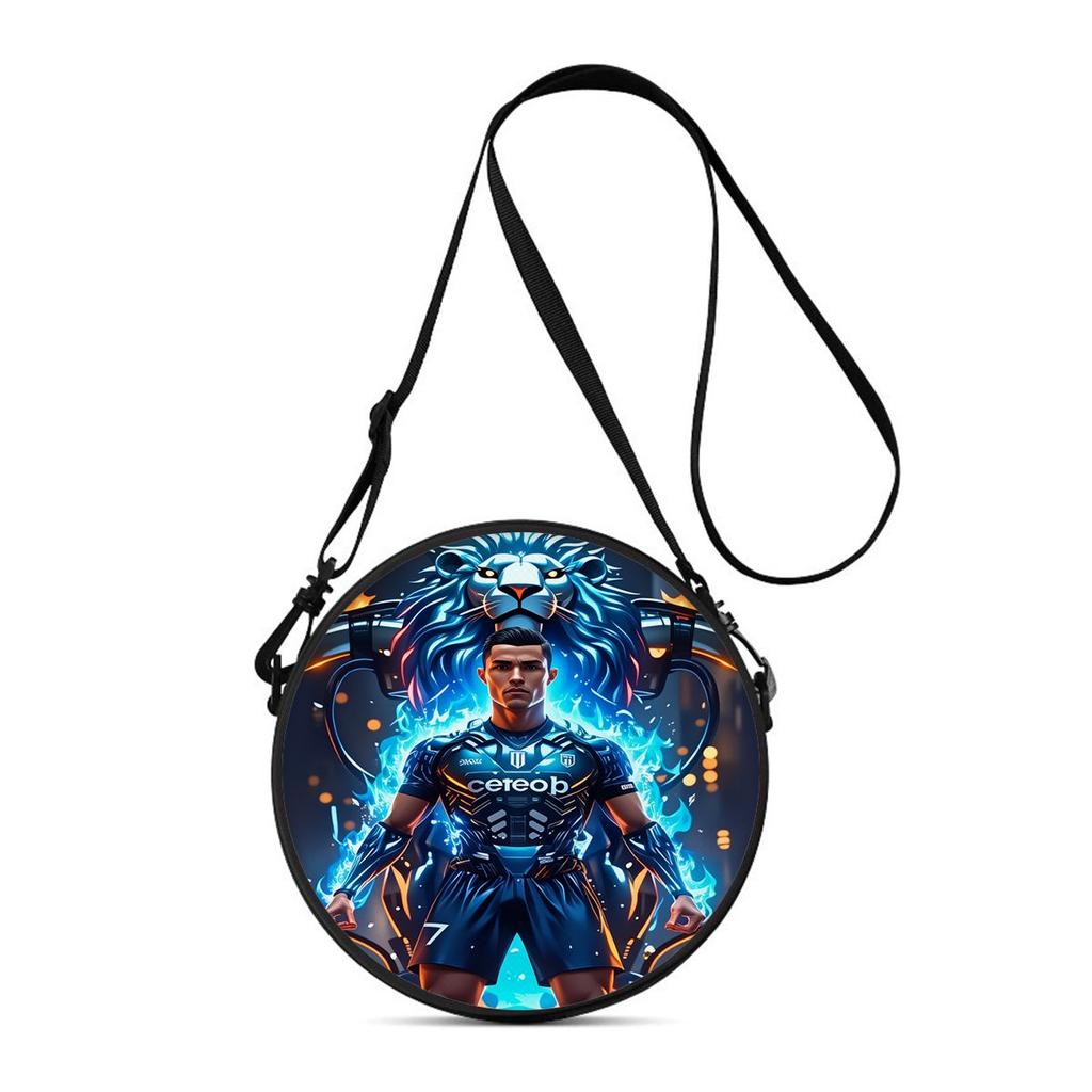 Bolso Redondo con Estampado de Fútbol Bolso Cruzado Casual para Mujer Mejores Regalos Bolso Cruzado Casual Diario Plano 2D