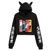 Women's Jujutsu Kaisen Anime Cropped Hoodie - Trendy, Casual, Loose Fit for Spring & Autumn