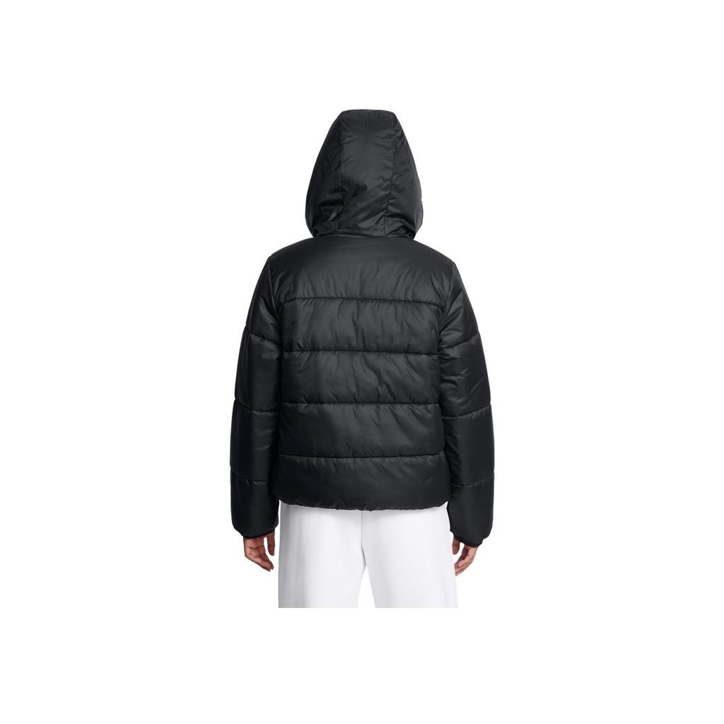 Under Armour Logo Hooded Zip-Up Loose Long Sleeve Jacket Women jackets Black 1389183-001