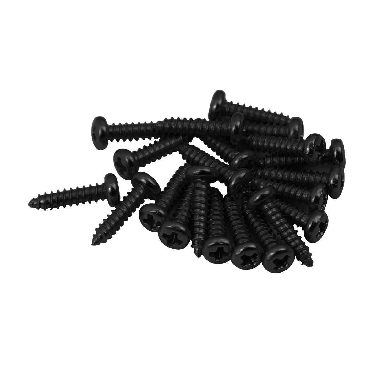 FLEOR 20PCS Flat Head Acoustic Electric Bass Guitar Tuner Machine Heads Mounting Screws Tuning Pegs Screws 2.3x9.5mm чёрный