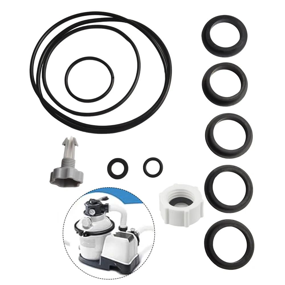 For Intex Pool Sand Filter Pump Parts Set Including Drain Valve Cover 11456 and O Rings for Efficient Operation