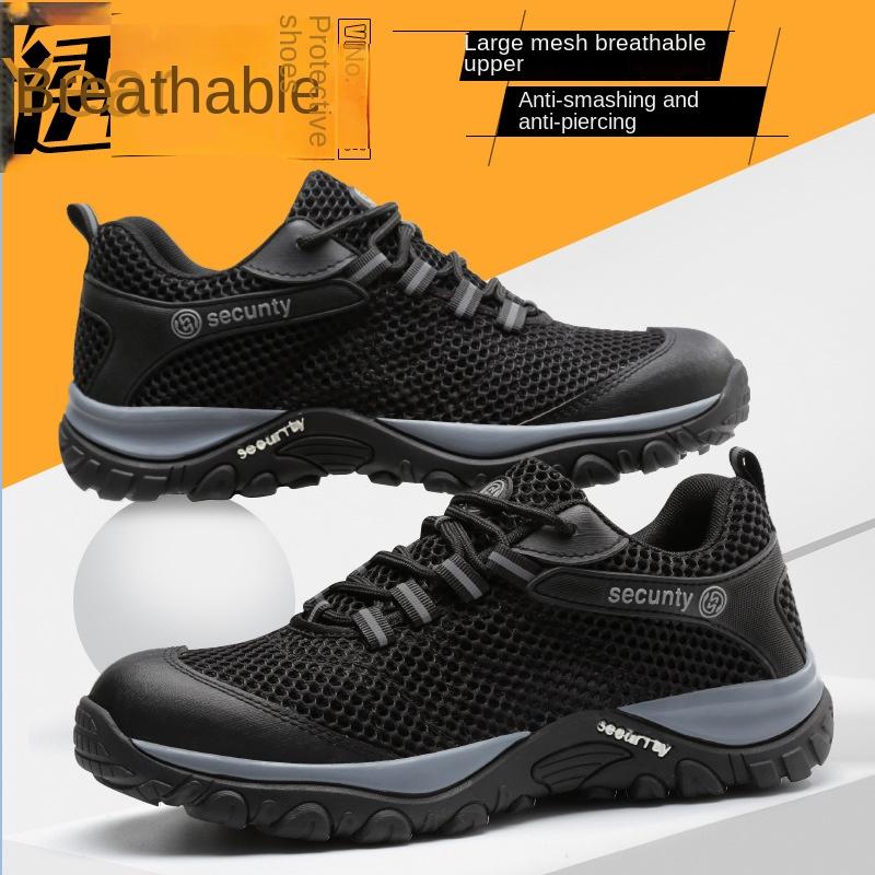 Calçados de segurança de trabalho masculinos, anti-esmagamento e anti-perfuração, leves, resistentes a óleo, calçados de trabalho de proteção