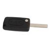 2 Button Flip Remote Key Case Black Easy To Carry Replacement for Peugeot 107 207 307 307cc 308 SW 407 607 Slotted